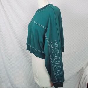 IVY PARK Dark Teal Cropped Sweatshirt